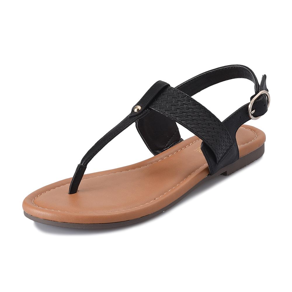 レディース Nuovo ヌオーヴォ Fl Woven Thong1 サンダル Ne Black Abc Mart 公式通販