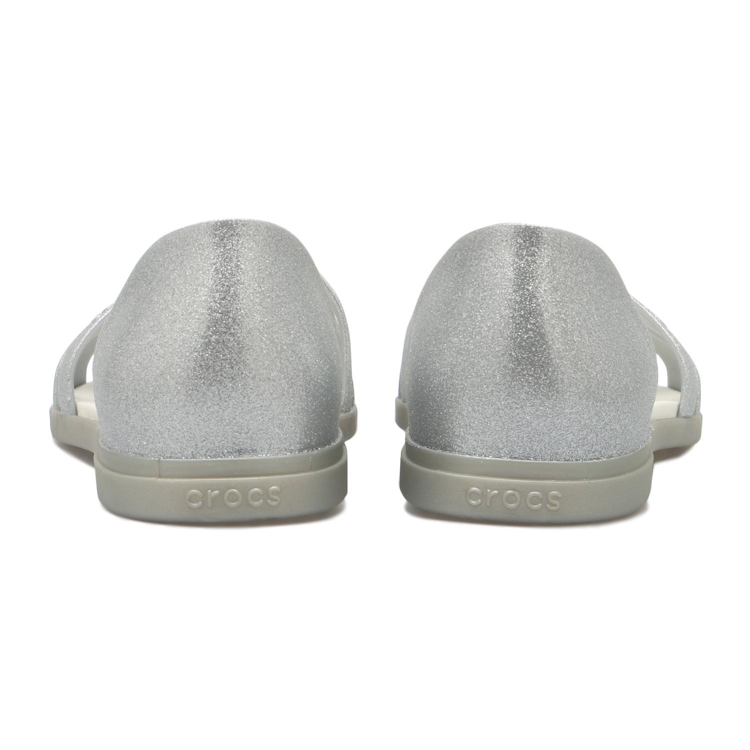 レディース 【crocs】 クロックス TULUM GLITTER OPEN FLAT W