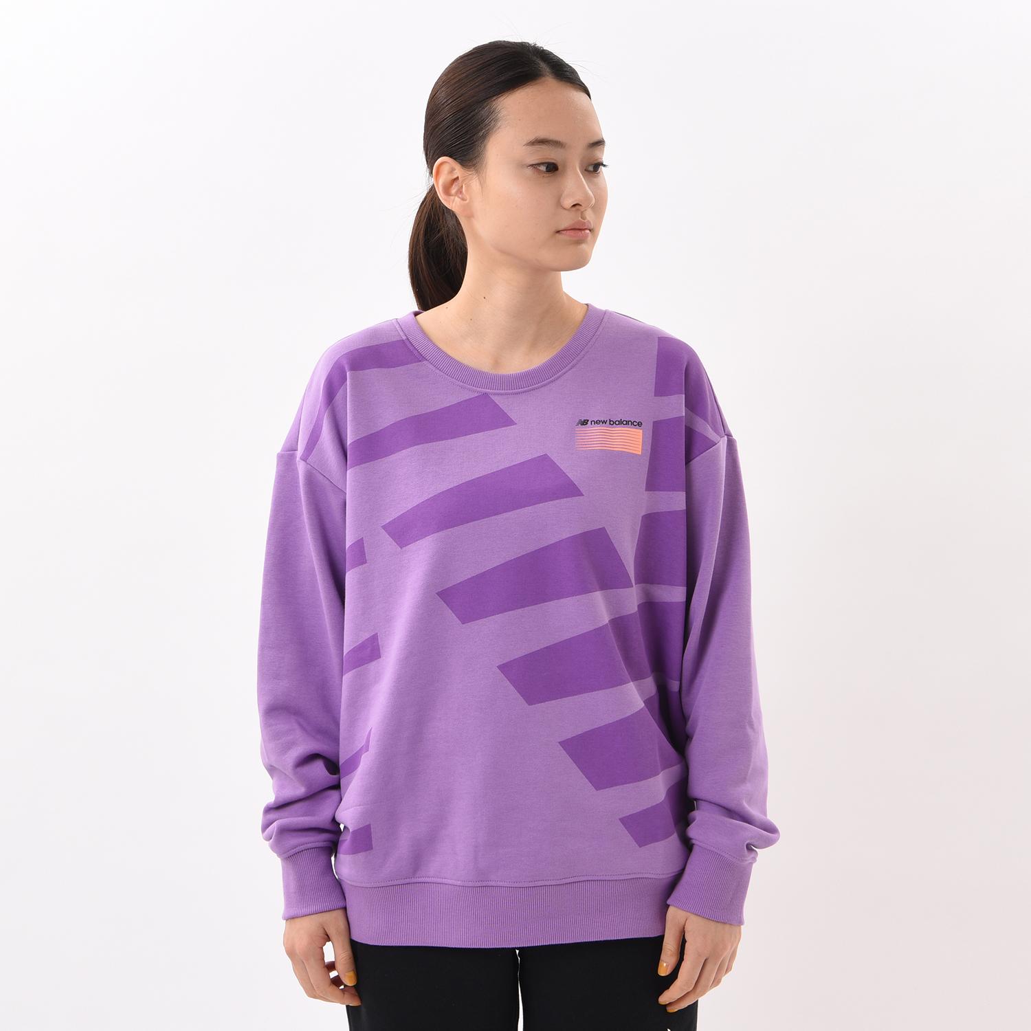 レディース New Balance ニューバランス Wオプティクススウェットクルー スウェットシャツ Wtnvi Nvi バイオレット Abc Mart 公式通販