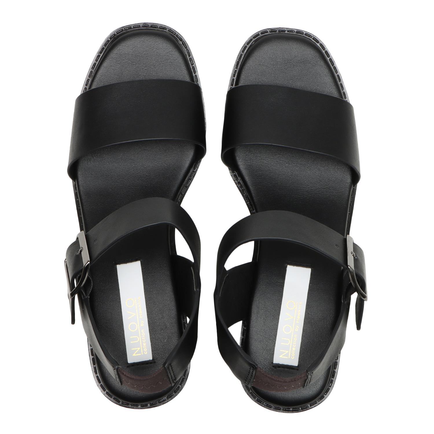 【関税込み】BY FAR ブラック Wyatt サンダル OUTLET】With Width（ウィズウィズ）6.5cmヒールベルクロ