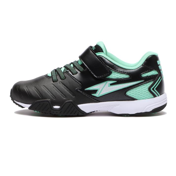 キッズ 【HAWKINS】 ホーキンス MACH.GT663(18-22) キッズ ランニングシューズ HK89200W BLK/MINT 18cm