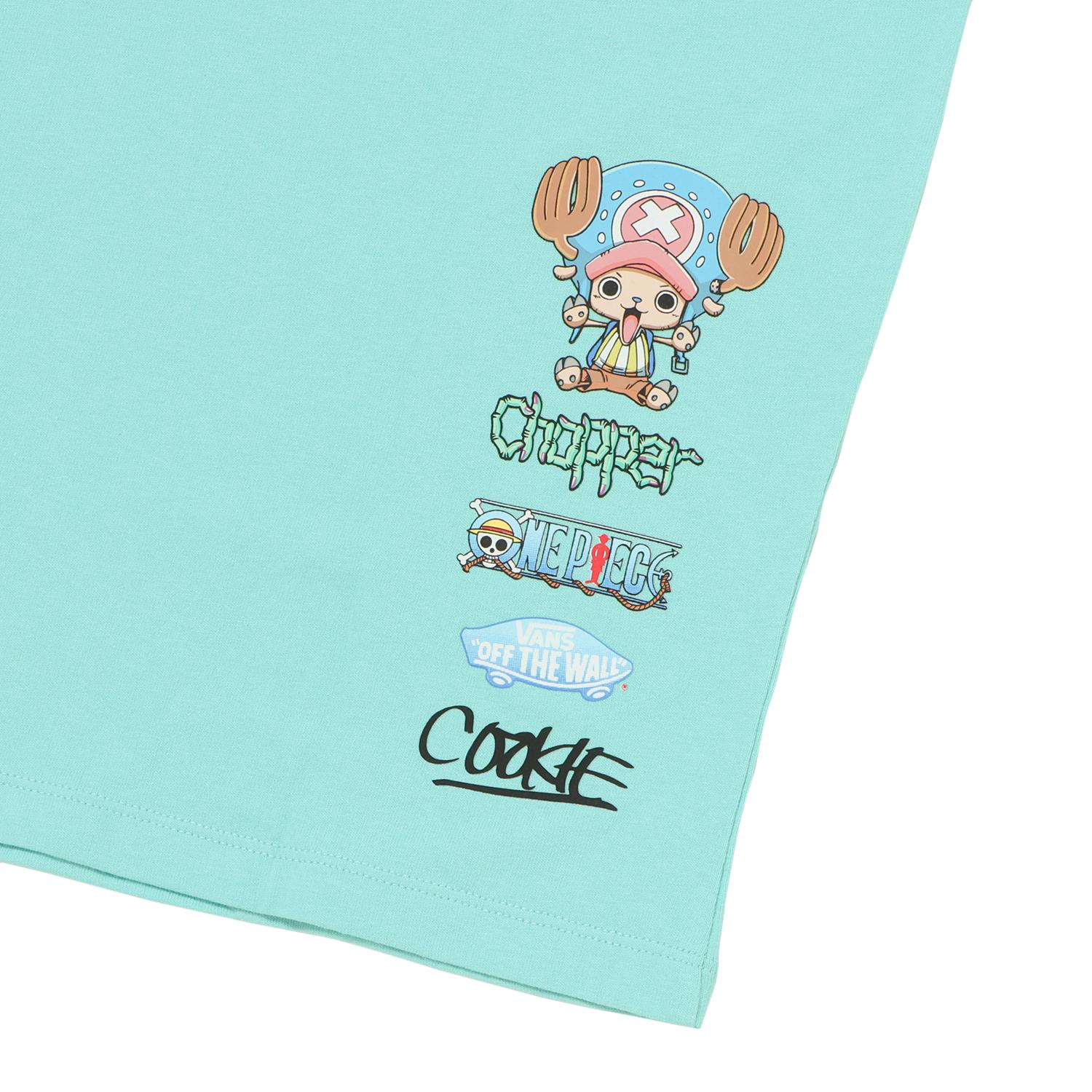 国内配送 VANS ONE PIECE COOKIE! SS TEE AQUA SKY ≪Vans × ONE PIECE≫ 【VANS】 ヴァンズ M ONE PIECE COOKIE
