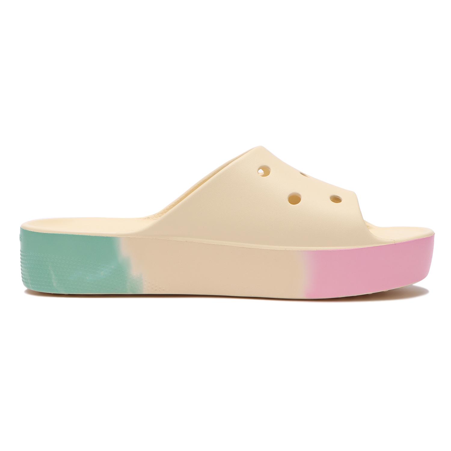 レディース 【crocs】 クロックス CLSPLATFORMOMBREMARBLEDSLIDEW