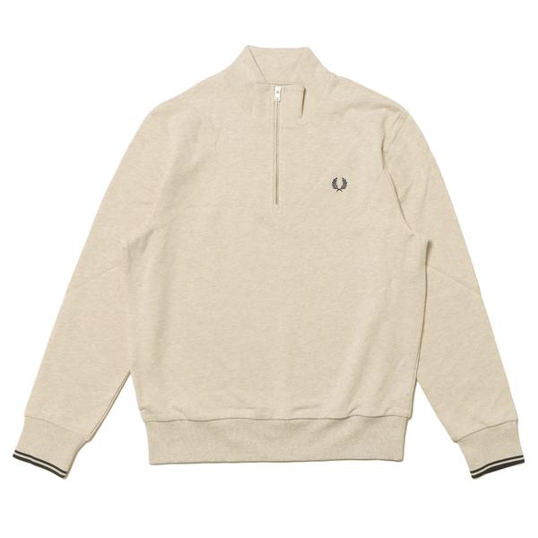 FRED PERRY ハーフジップ スウェットシャツ ベージュ M