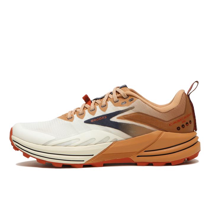 BROOKS Cascadia16 WHITE/BROWN