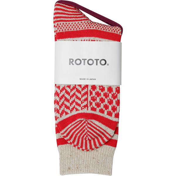  ROTOTO ROTOTO Multi Jacquard Crew Socks画像1