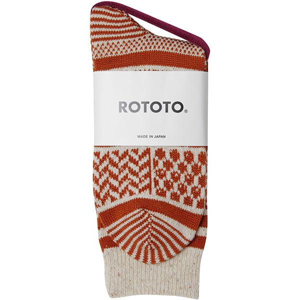  ROTOTO ROTOTO Multi Jacquard Crew Socks画像1