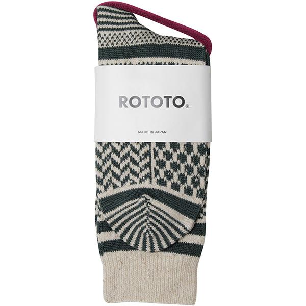  ROTOTO ROTOTO Multi Jacquard Crew Socks画像1