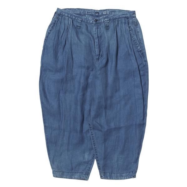 PORTER CLASSIC インディゴ リネン ビバップ パンツ ブルー L
