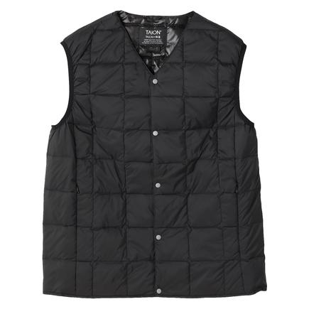 TAION ベーシックVネックボタンインナーダウンベスト