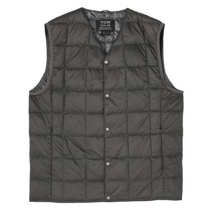 TAION ベーシックVネックボタンインナーダウンベスト