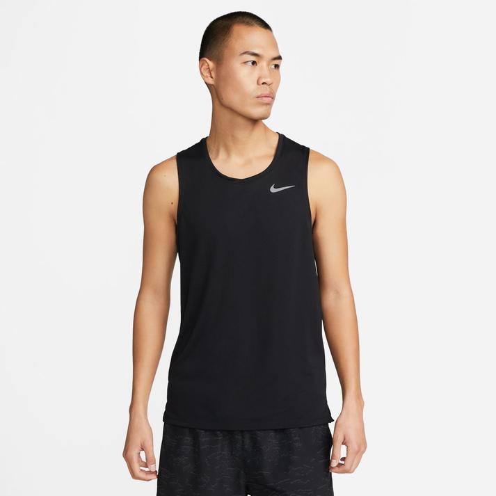 NIKE�E�F�A M DF MILER TANK 010BLK/REFSIL