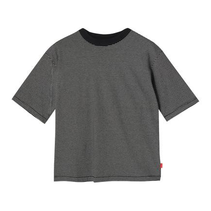 Healthknit ナローボーダージャージクルーネック Tシャツ