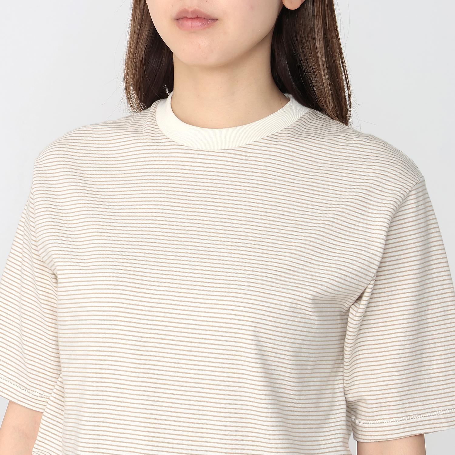 Healthknit HEALTH KNIT Narrow Border Jersey Crew Neck Tee