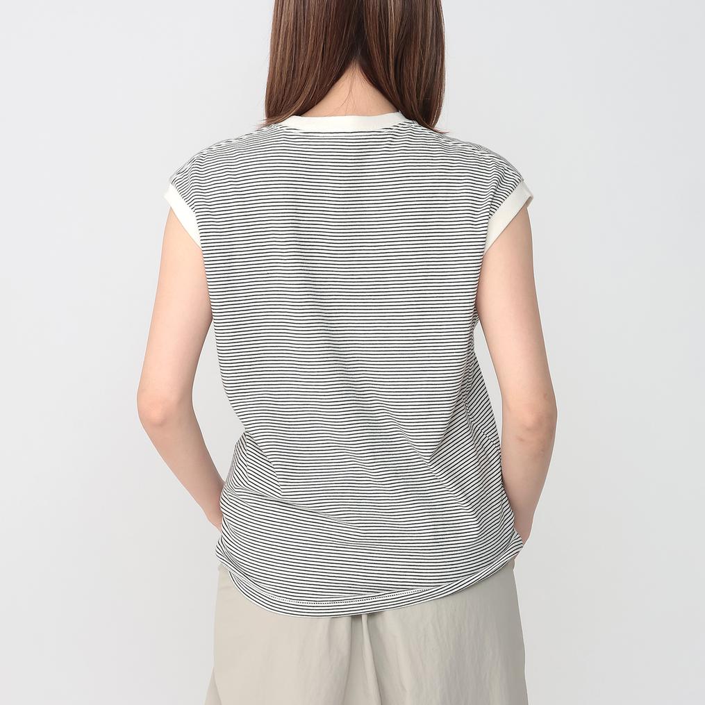 モデル：161㎝ / 着用サイズ：F Healthknit HEALTH KNIT Narrow Border Sleeveless画像3