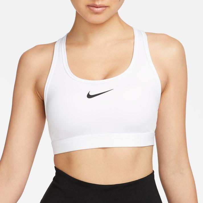 NIKE W SWSH MED SPT BRA 100WHITE/BLACK