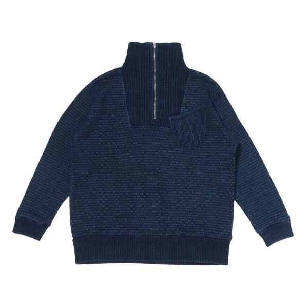 PORTER CLASSIC ビートニック ケンドウ ニット ハーフジップ ブルー M