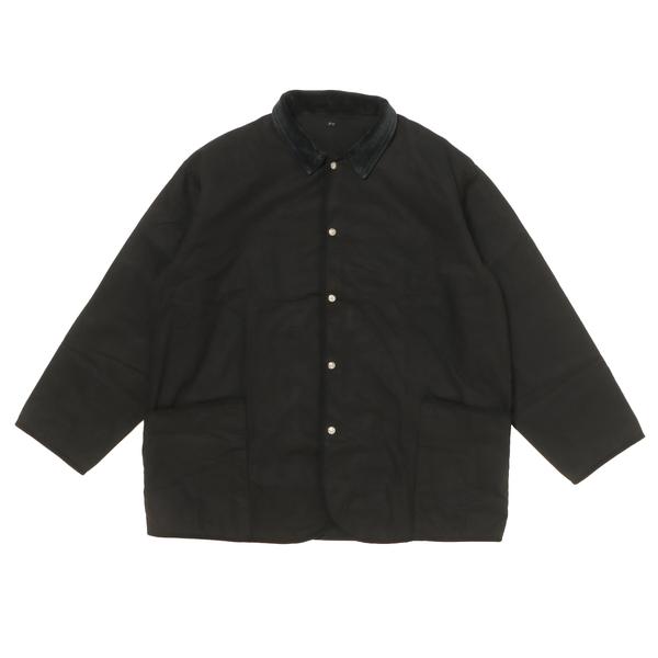 PORTER CLASSIC パラフィンコーデュロイジャケット ウィズ シルバーボタンズ ブラック S