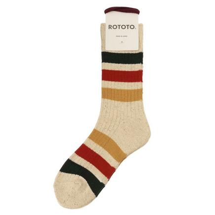 ROTOTO パークストライプクルーソックス