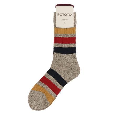 ROTOTO ロトト パークストライプクルーソックス