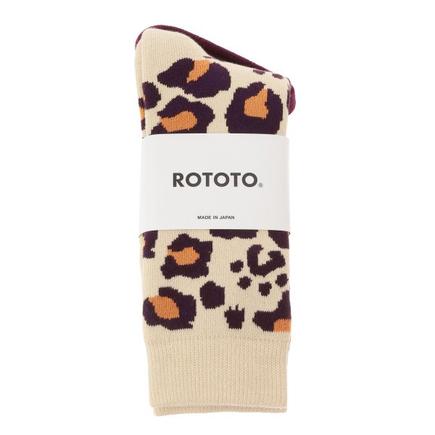 ROTOTO ロトト パイルレオパードクルーソックス