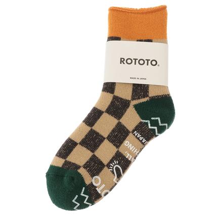 ROTOTO パイルルームソックスチェッカーボード