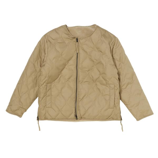 TAION ミリタリー リバーシブル クルーネック ダウンジャケット ベージュ L