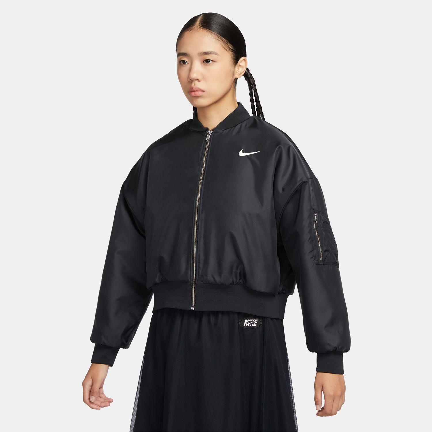  黒 ファーコート レディース 【NIKE】 ナイキ W REV FAUX FUR BOMBER アウター