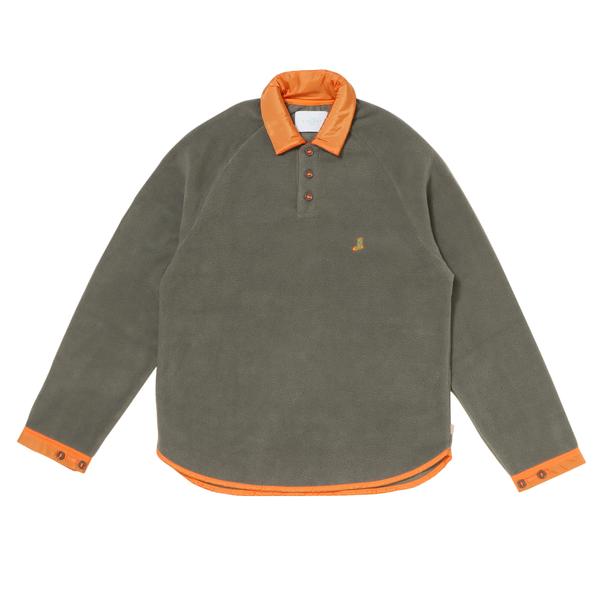 WHIMSY FLEECE RAGLAN POLO カーキ M