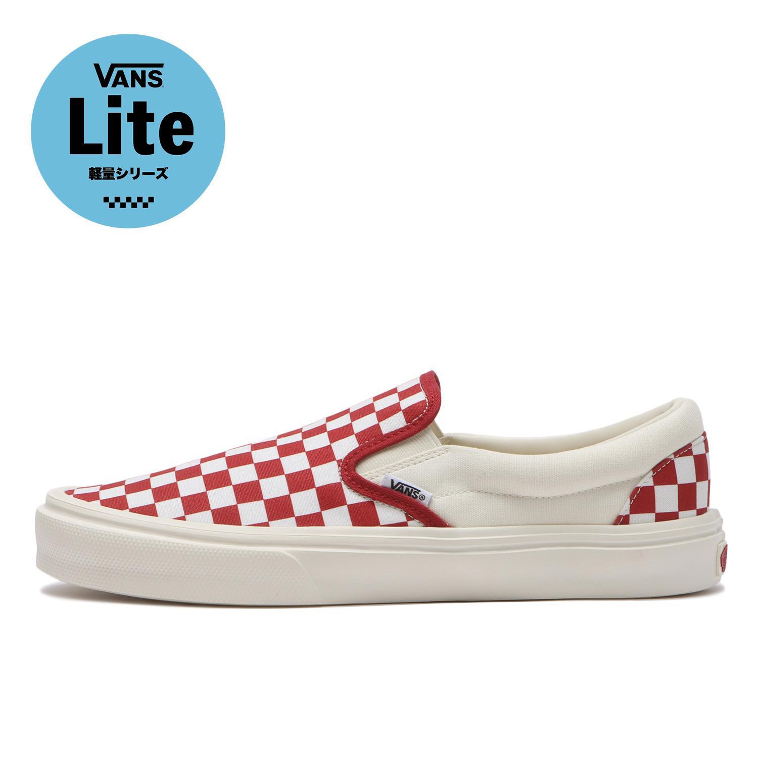 �yVANS�z ���@���Y SLIP ON LITE �X���b�|�����C�g V98 LITE MARSML/RED CHK