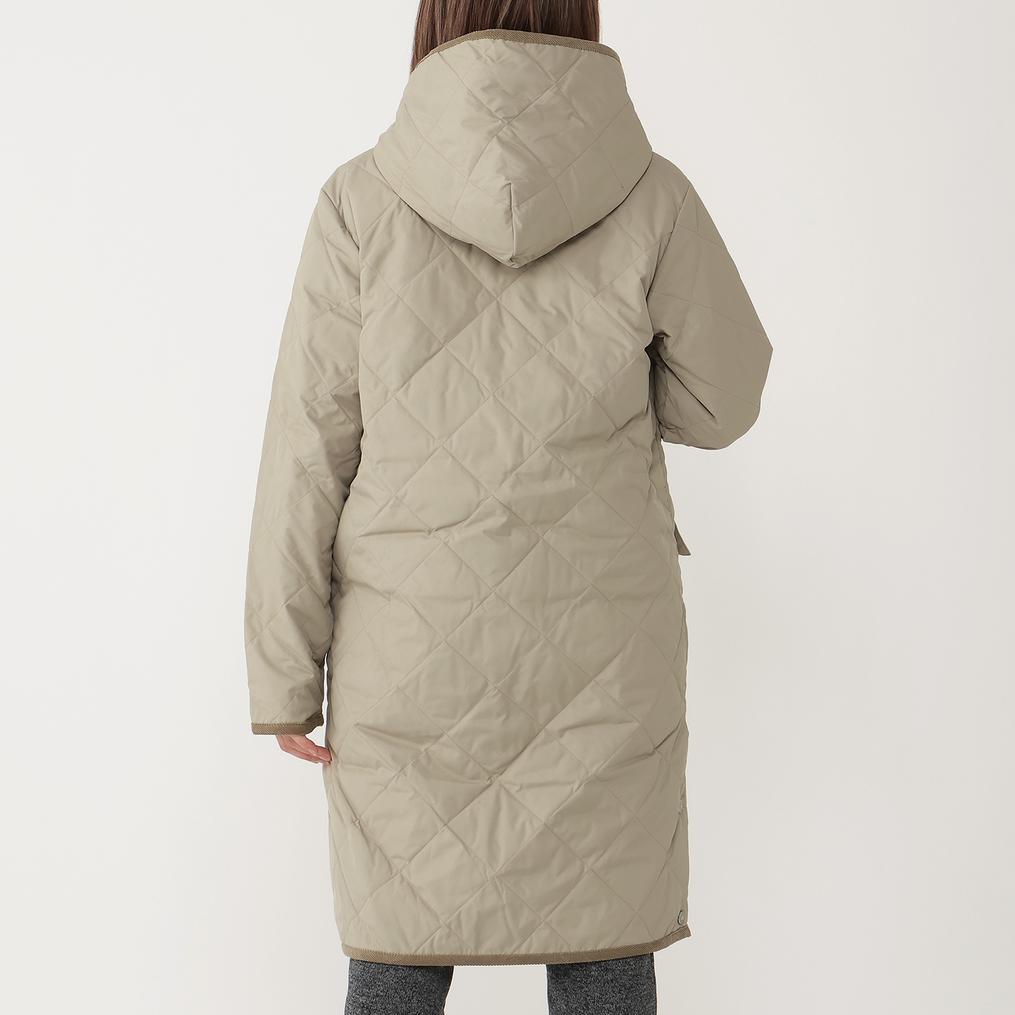 モデル：161cm / 着用サイズ：S TAION TAION City Piping Hood Long Down Coat画像3