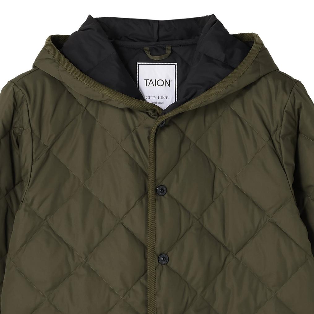  TAION TAION W's City Piping Hood Long Down Coat画像2