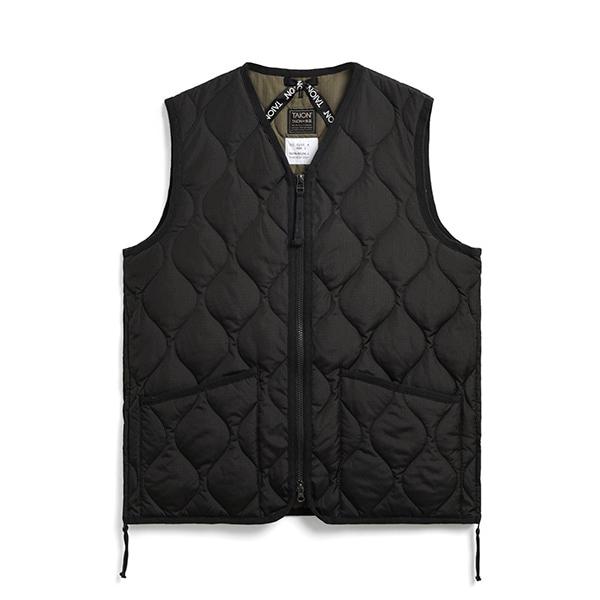 TAION OSHMAN'S キルティングベスト ブラック TAION TAION Military V-Neck Zip Down Vest｜OSHMAN'S ONLINE 公式通販