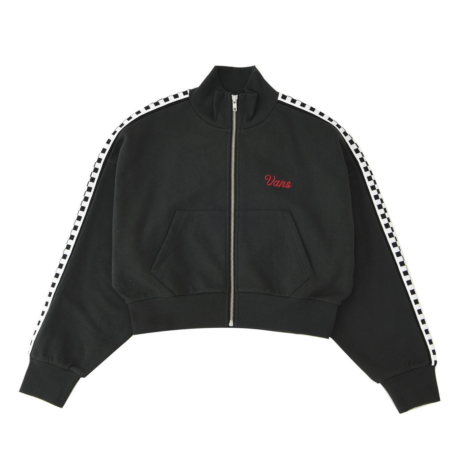 VANS ヴァンズ W Checker ZIP Sweat スウェット 124R3090200 ABC-MART限定 BLACK VANS】 ヴァンズ W Checker ZIP Sweat スウェット 124R3090200