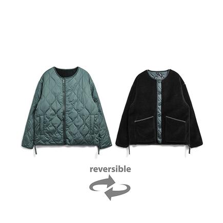 TAION タイオン ミリタリーリバーシブルクルーネックダウンジャケット
