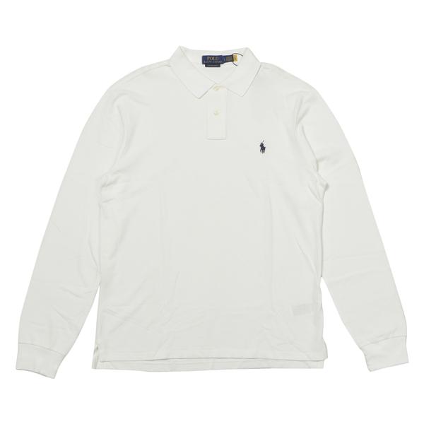 POLO RALPH LAUREN カスタム スリムフィット ロングスリーブ メッシュ ポロシャツ ホワイト M