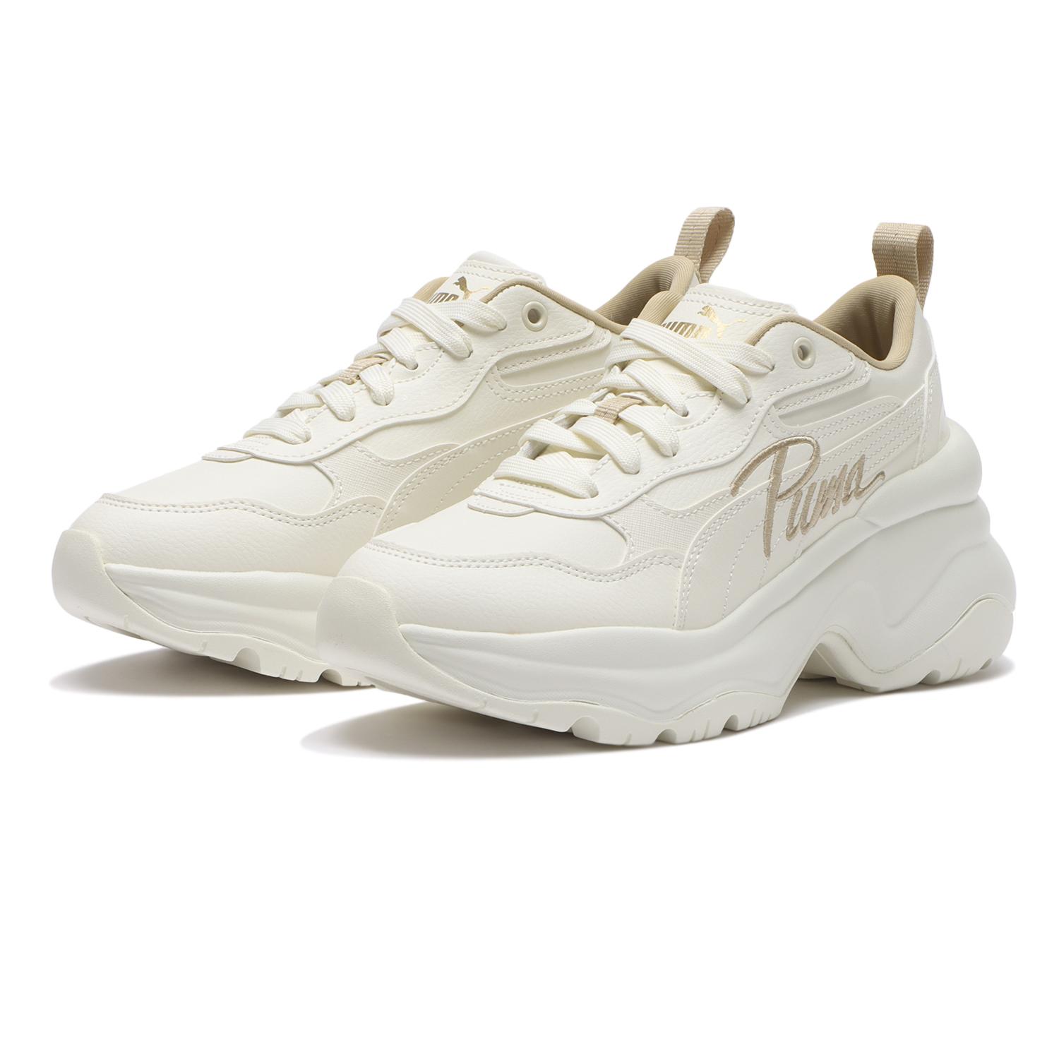 Puma 花刺繍 ホワイトスニーカー　シリア ウェッジ PUMA】 プーマ CILIA WEDGE シリア ウェッジ 398544 ABC-MART限定