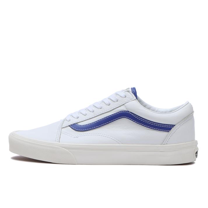 yz yVANSz @Y OLD SKOOL I[hXN[ VN0007NTZ5D LEATHER WHT/BLU 5H(23.5cm)