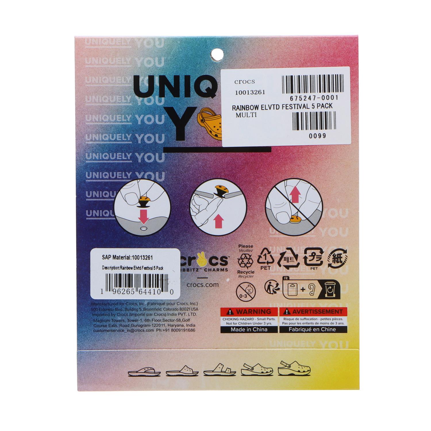 crocs】 クロックス RAINBOW ELVTD FESTIVAL 5 PACK レインボー