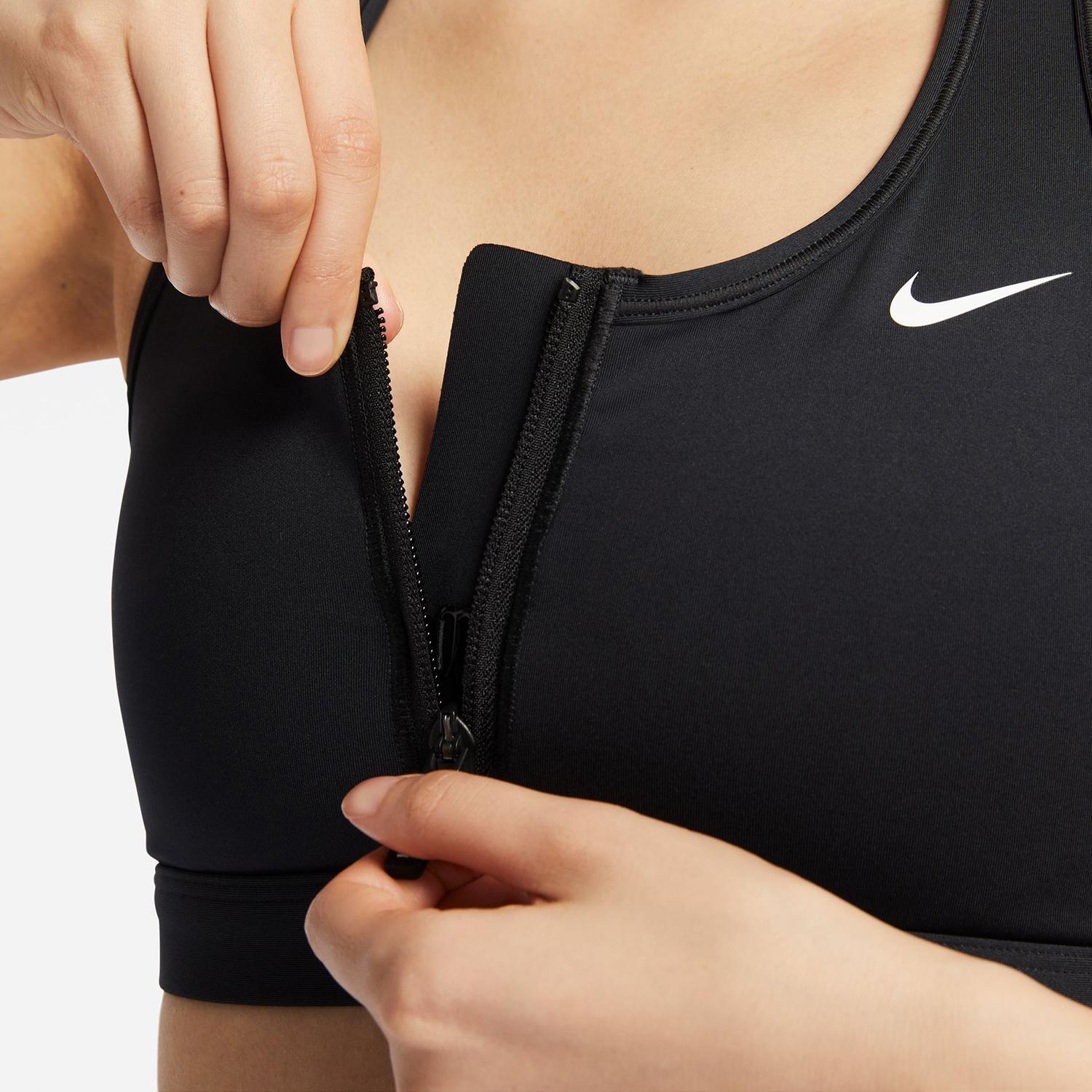 NIKE NIKE Swoosh Front Zip Medium Support Padded Sports Bra