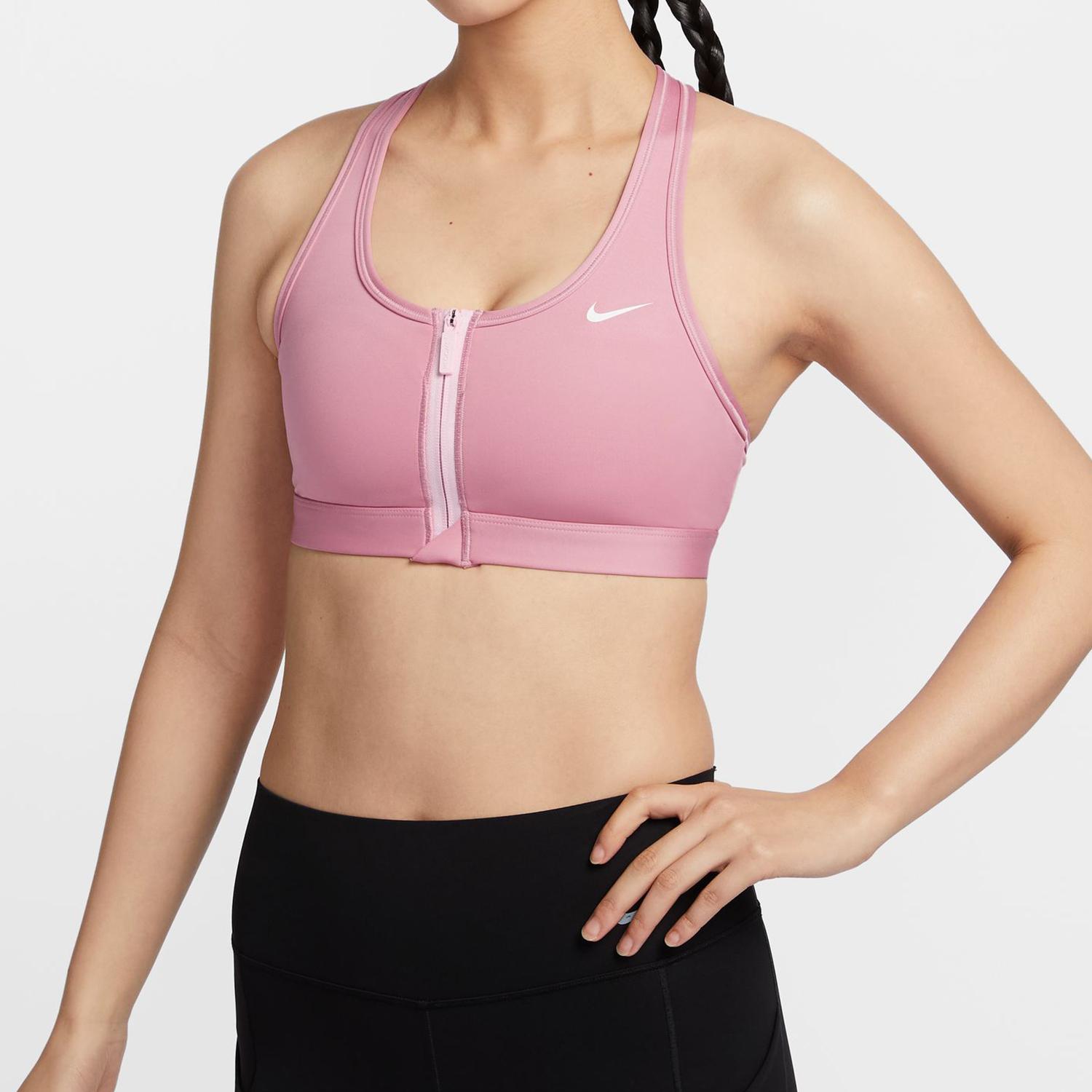 NIKE NIKE Swoosh Frontzip Medium Support Padded Sports Bra