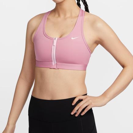 NIKE スウッシュフロントジップミディアムサポートパッドスポーツブラ