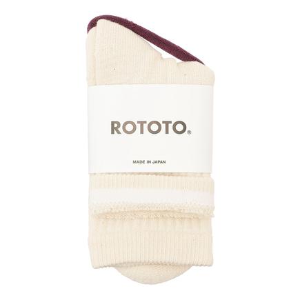 ROTOTO ダブルフェイスミニクルーソックス”オーガニックコットン”