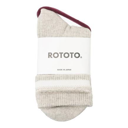 ROTOTO ダブルフェイスミニクルーソックス”オーガニックコットン”