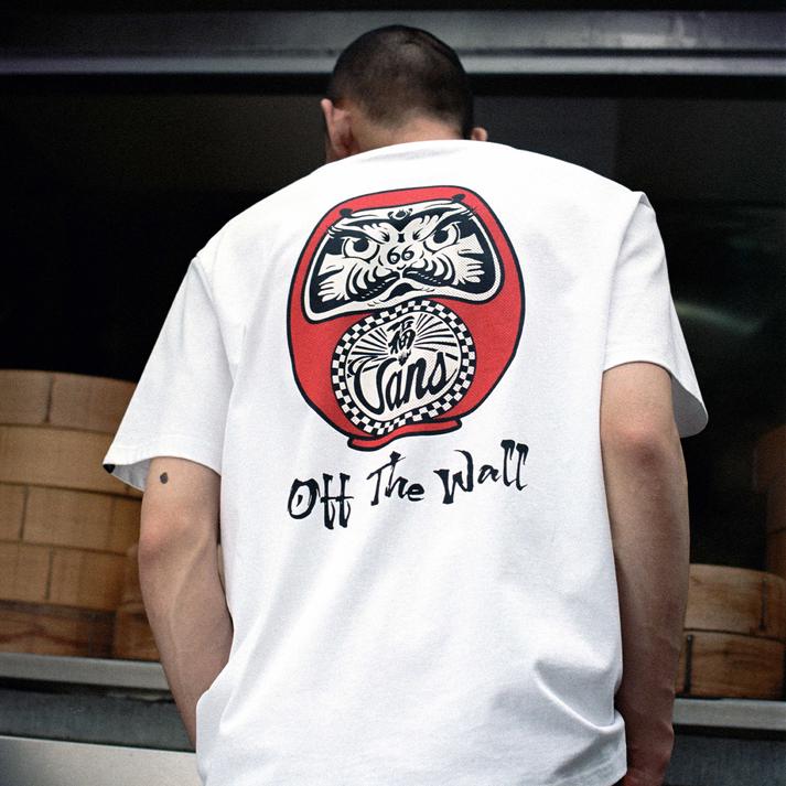 �yVANS�z ���@���Y DARUMA TEE ABC �V���[�g�X���[�u VN000NUUWHT ABC-MART���� WHITE M
