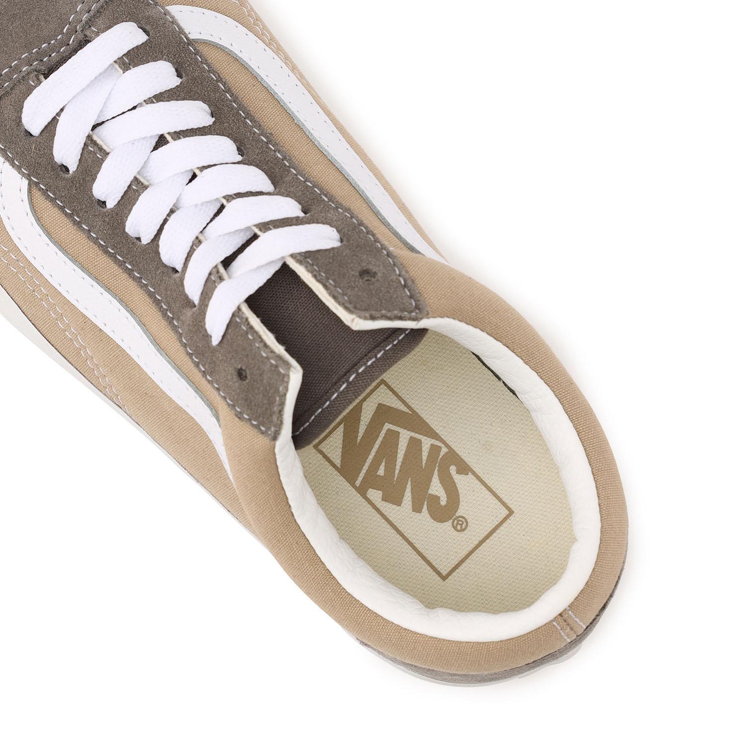 オールドSTUDセット Toddler Old Skool V Checkerboard Shoe in Pure Grey / White