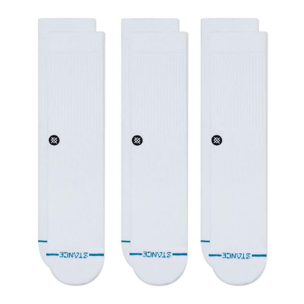 STANCE SOCKS アイコン 3パック ホワイト L
