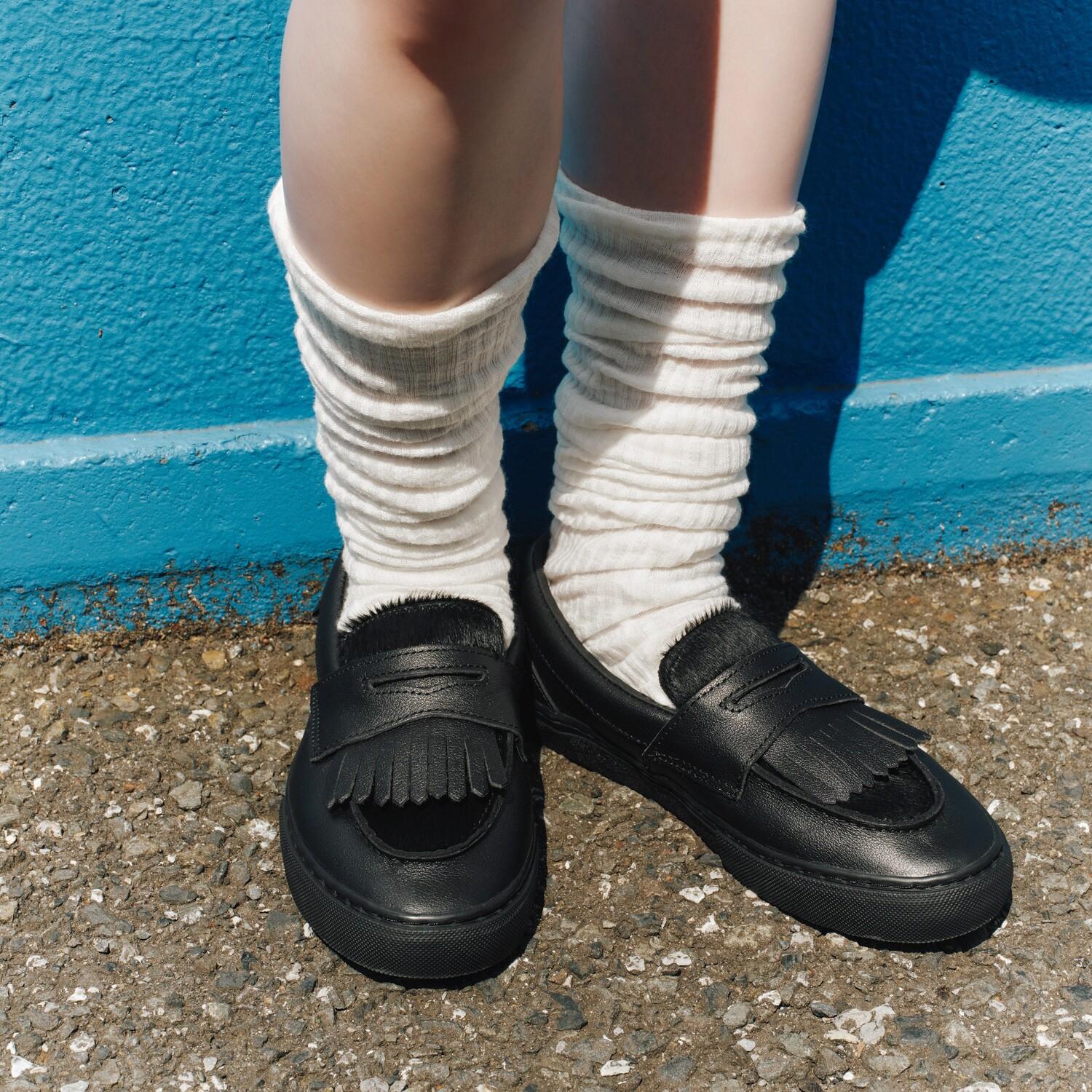 VANS】 ヴァンズ LOAFER ローファー V196CF HL BLACK/BLACK