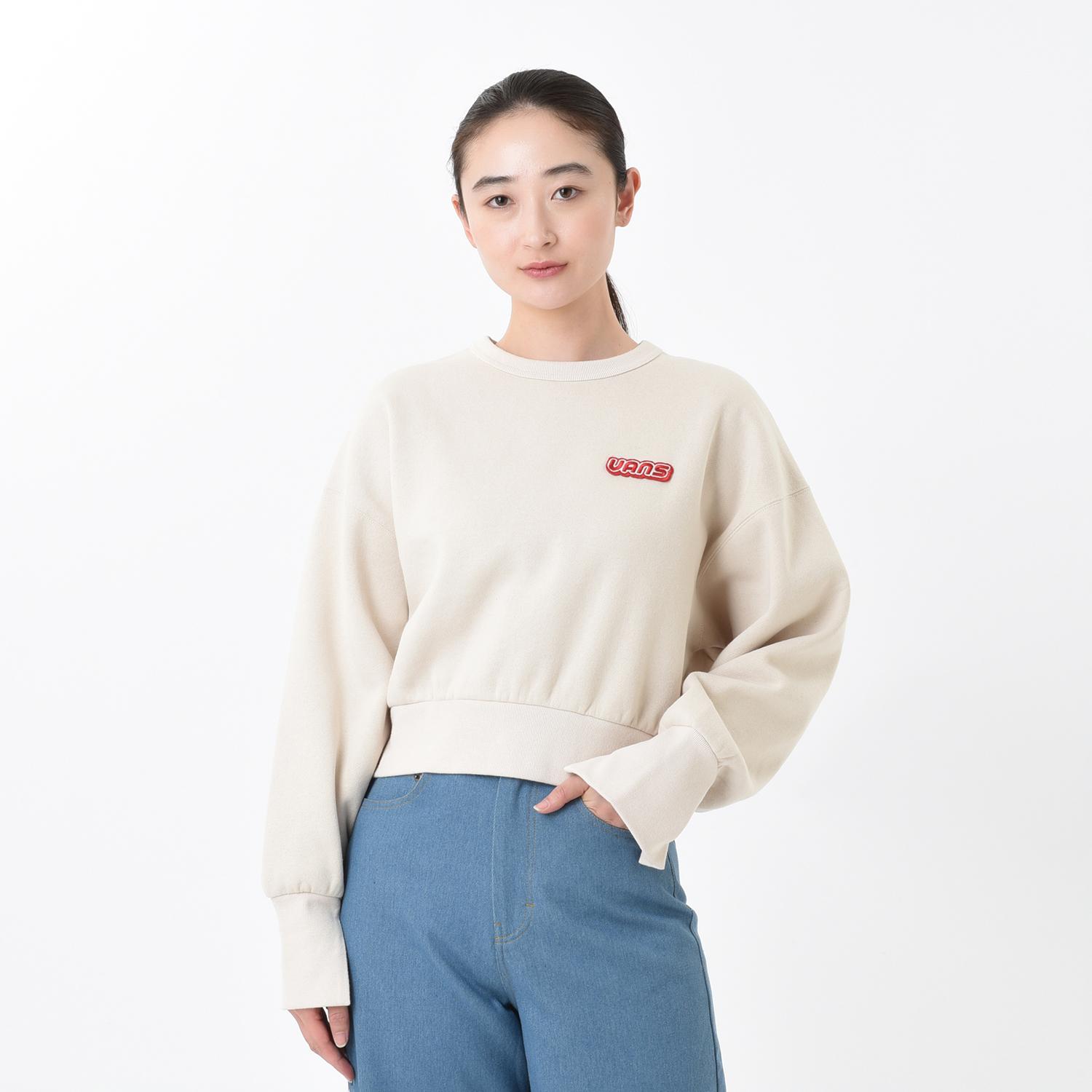 VANS】 ヴァンズ W cuff slit sweat スウェットクルー 124K3041100 ABC