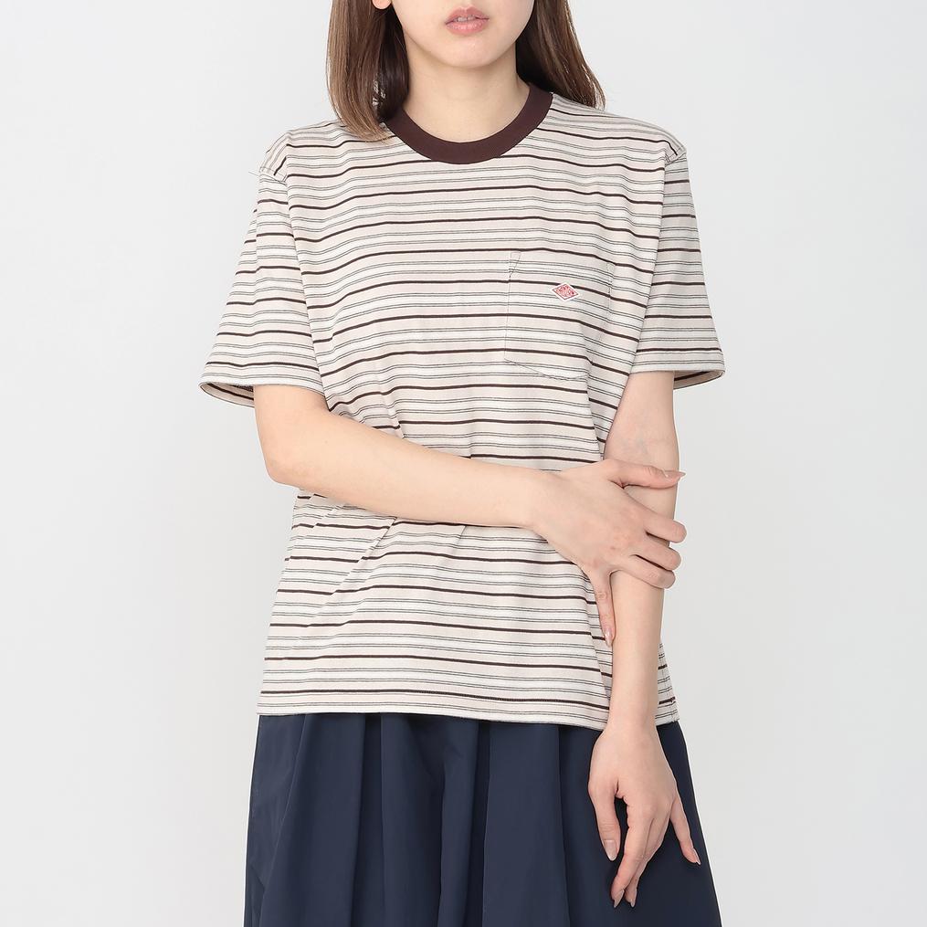モデル：161㎝ / 着用サイズ：S DANTON DANTON W's Pocket T-Shirt画像1